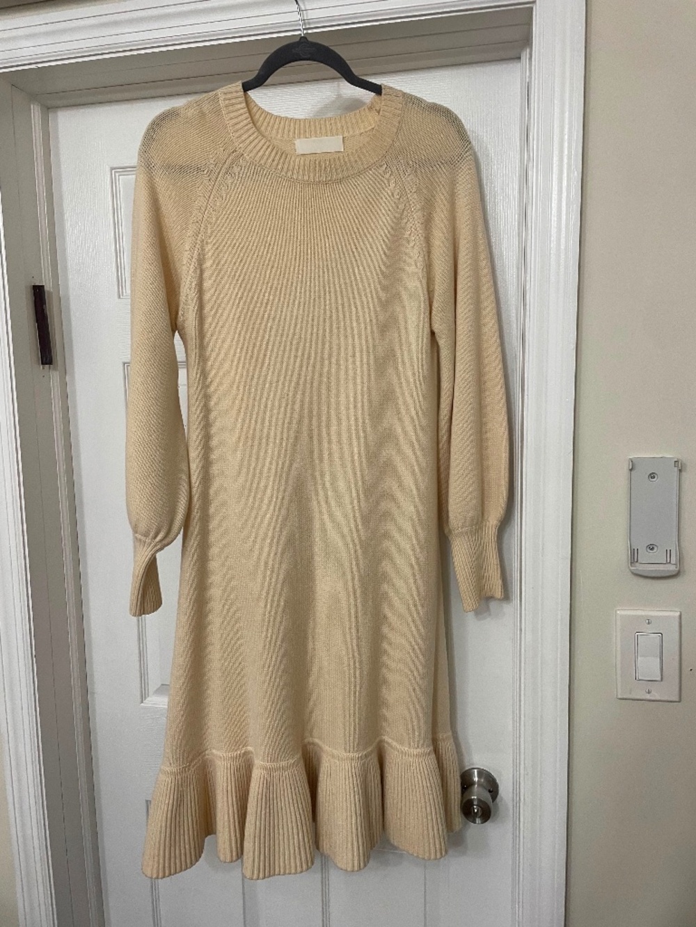 CO wool off white midi dress